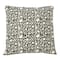 Vintage Inspired Black and White Floral Block Pattern Throw Pillow